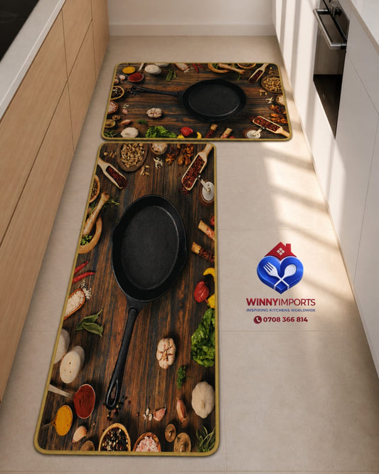 2 pcs rubber kitchen mats