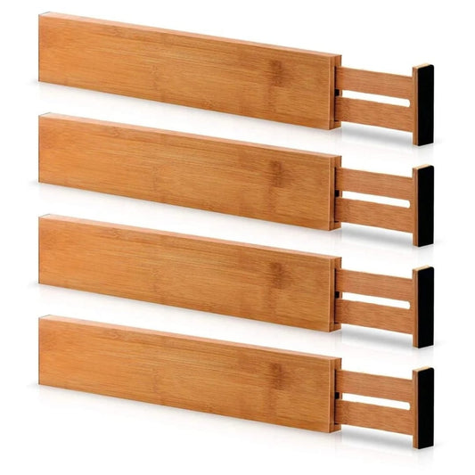 4 pieces Expandable Bamboo drawer divider