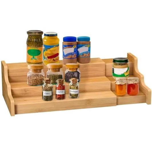 Expandable bamboo organiser