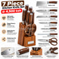 🔪 7-Piece Kitchen Knife Set + Wooden Stand