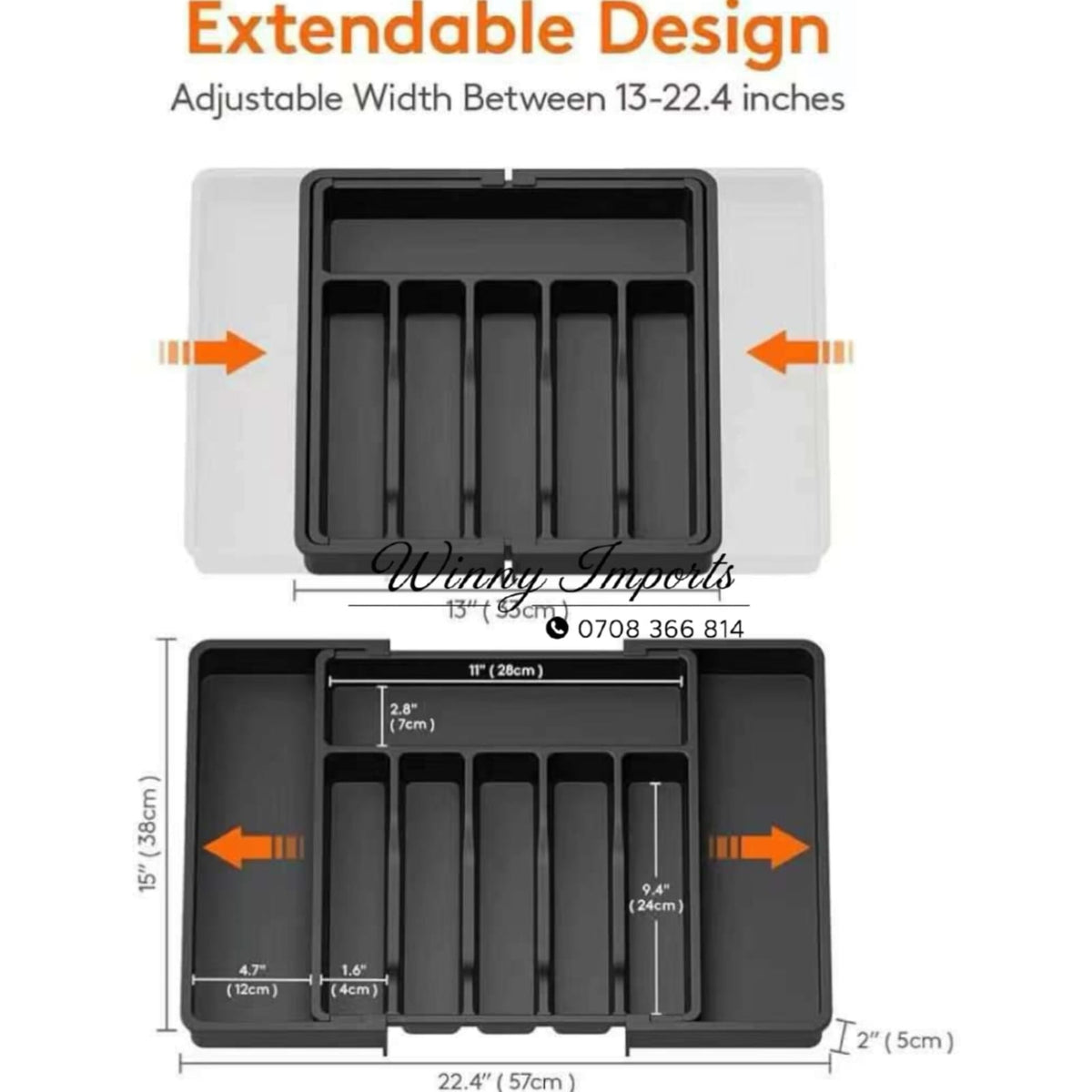 Expandable plastic cutlery  organizer