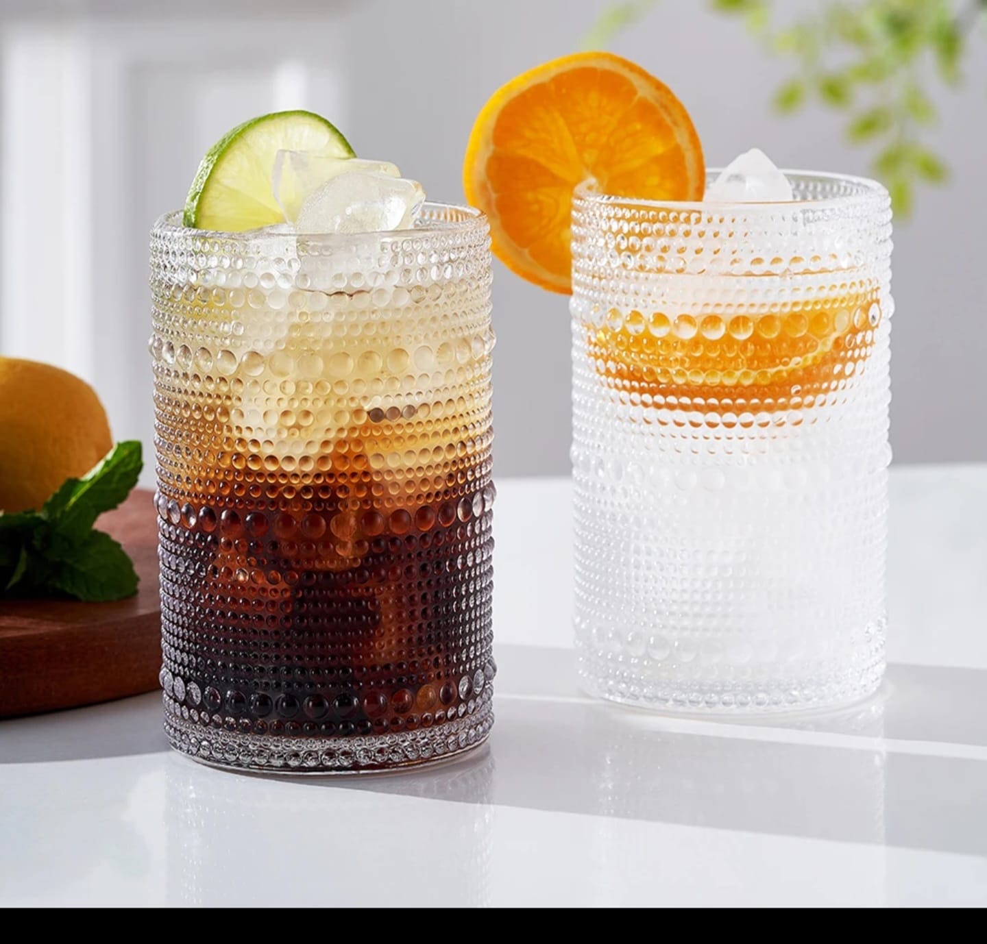 6pcs vintage embossed glasses