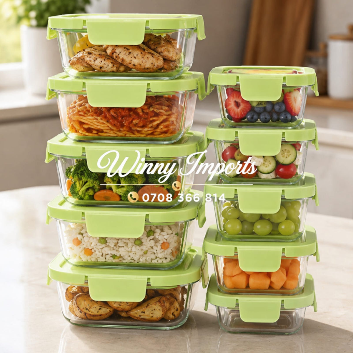 Glass Lunch Box Set