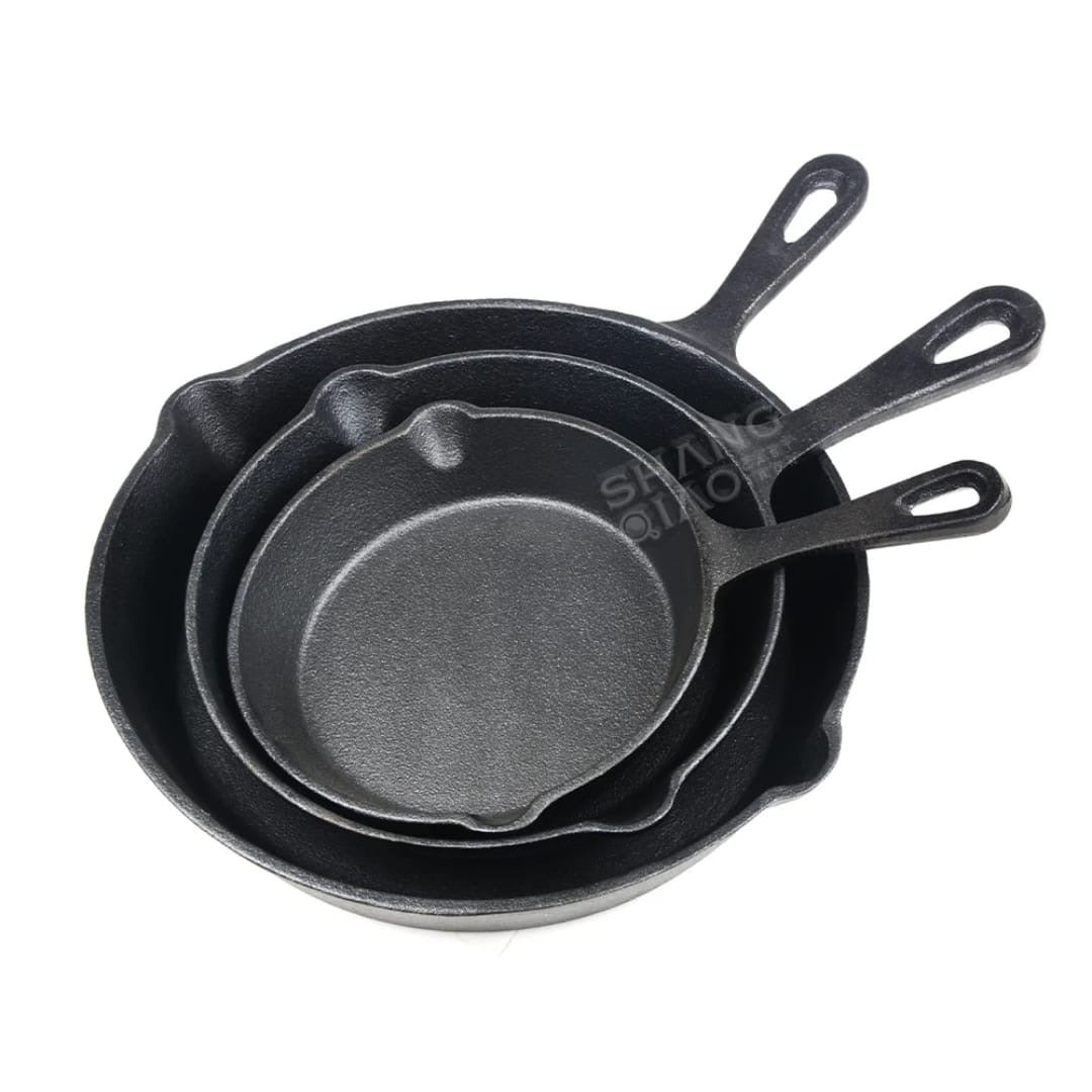 3 pieces cast iron pan