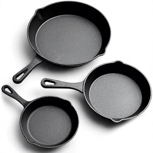 3 pieces cast iron pan