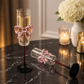 6pcs bowtie champagne glasses