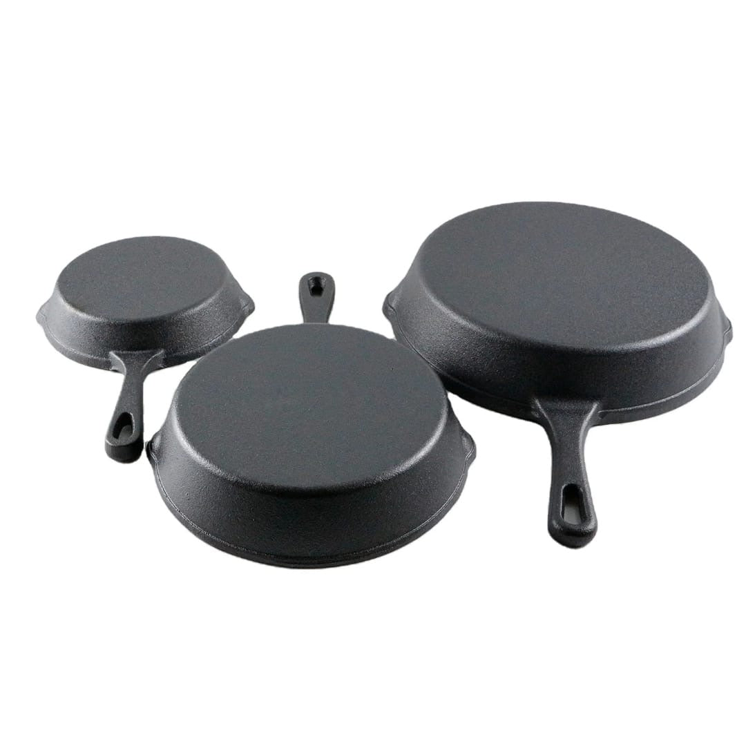 3 pieces cast iron pan