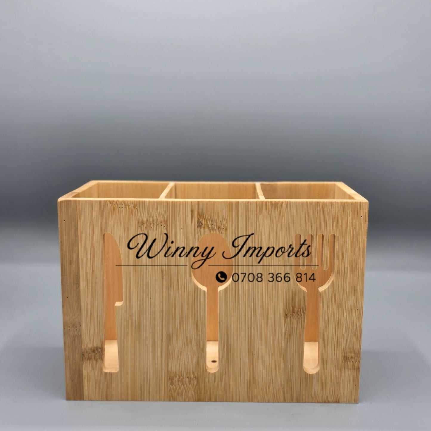 Bamboo cutlery holder