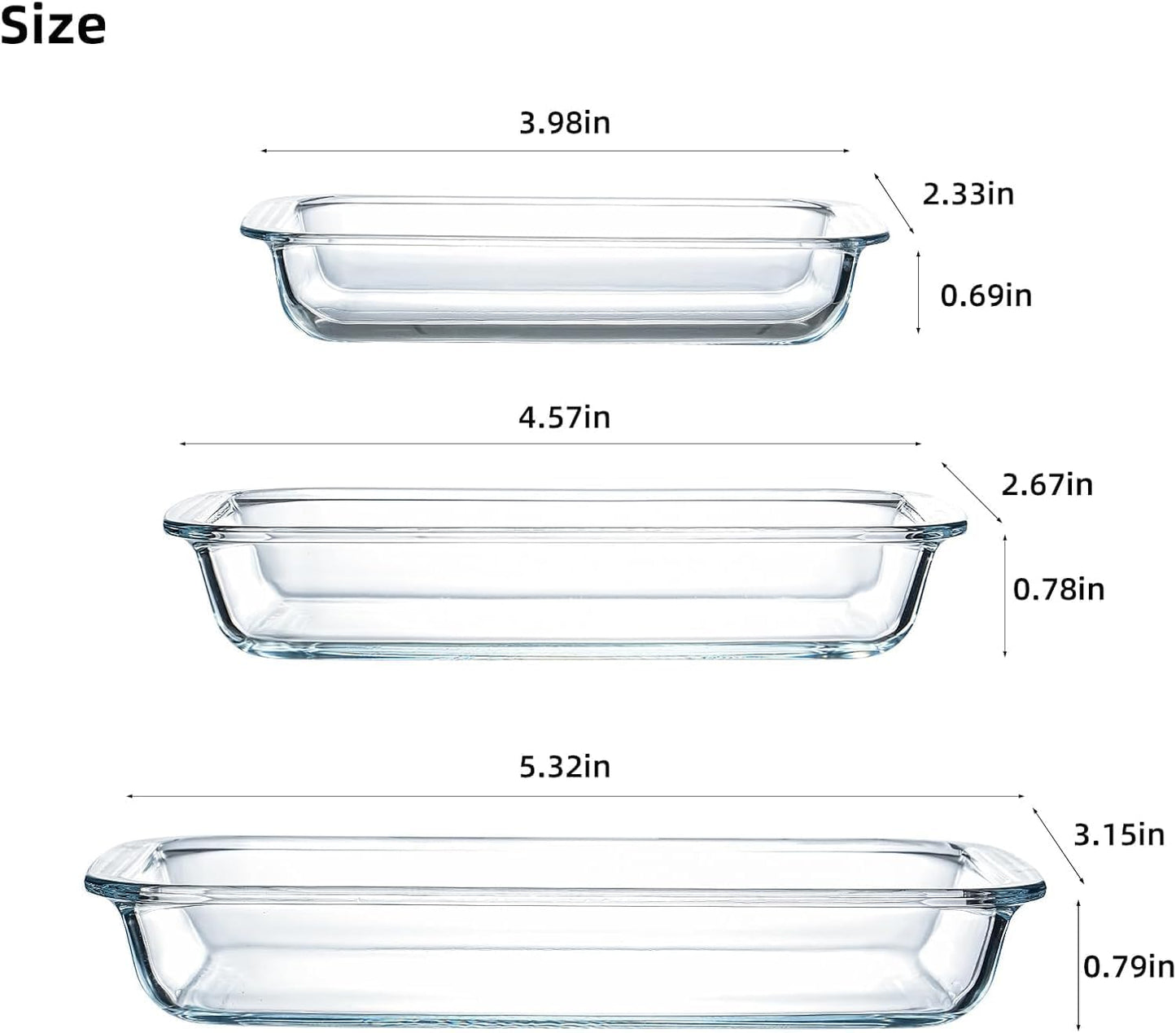 3 pcs borosilicate glasses