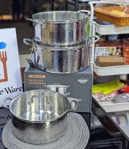 3pcs 3ply stainless cookware