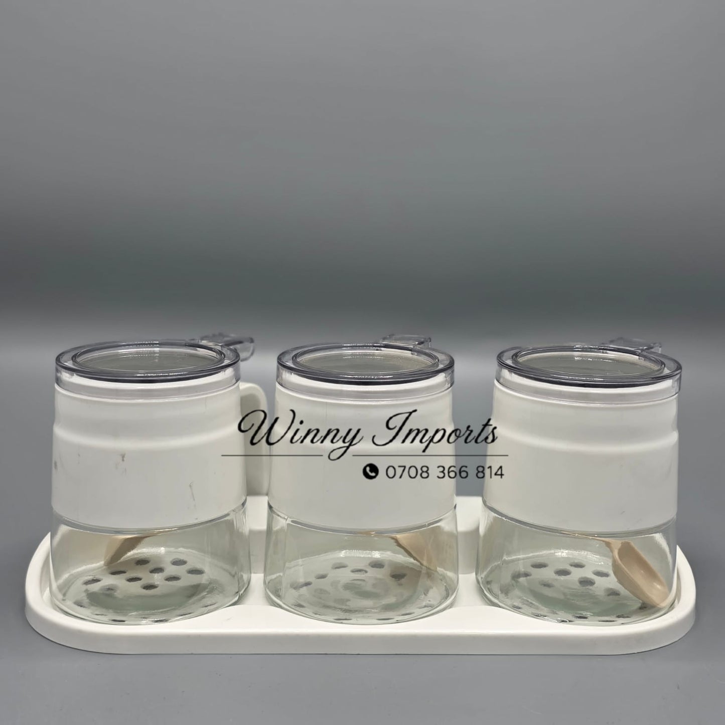 3 pcs sugar dish/spice jar
