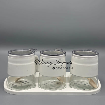 3 pcs sugar dish/spice jar