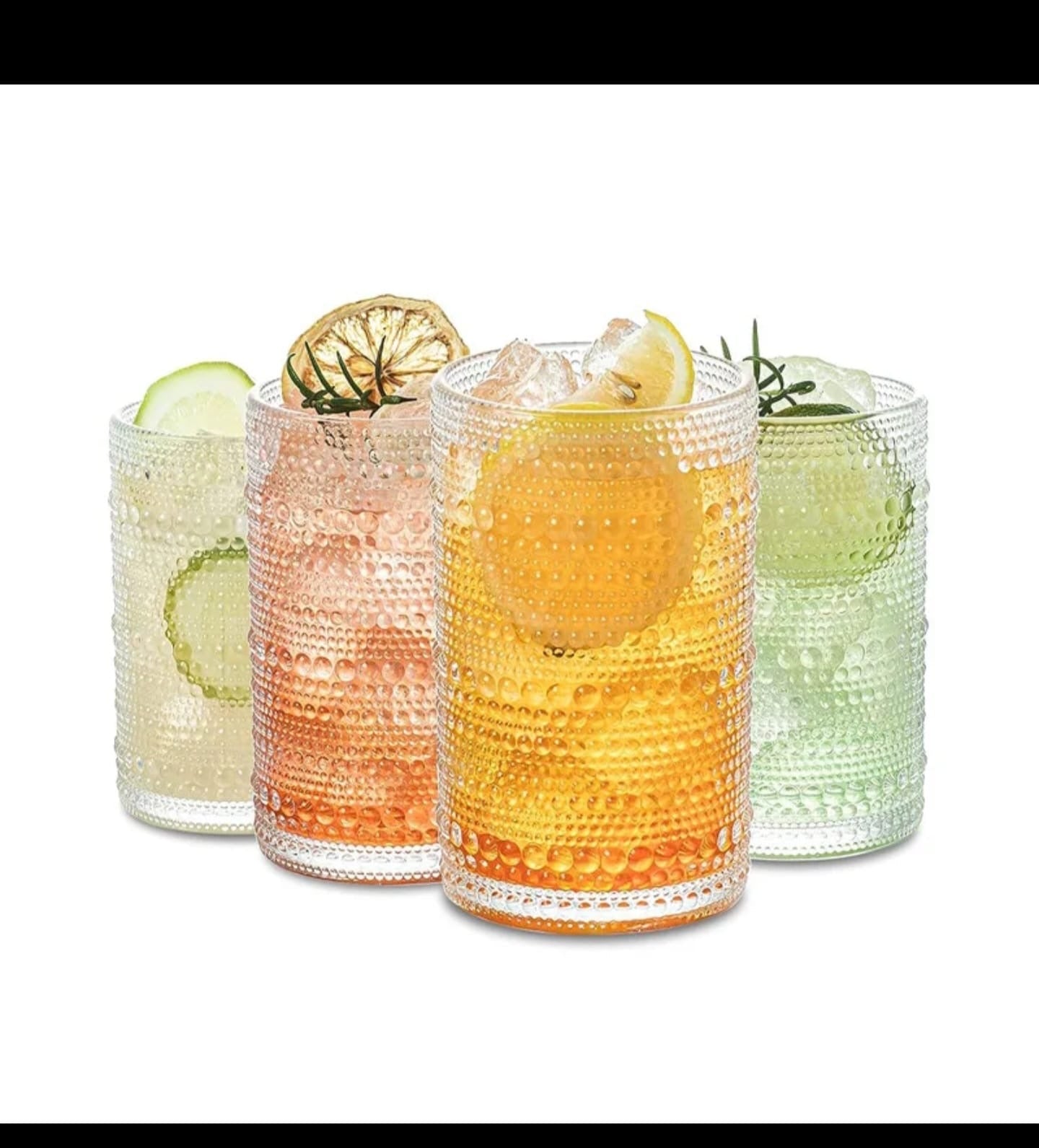 6pcs vintage embossed glasses