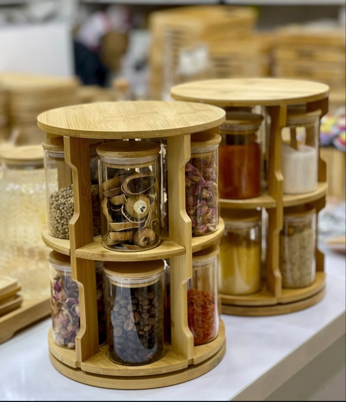 10 pcs spice jar with a rotating stand