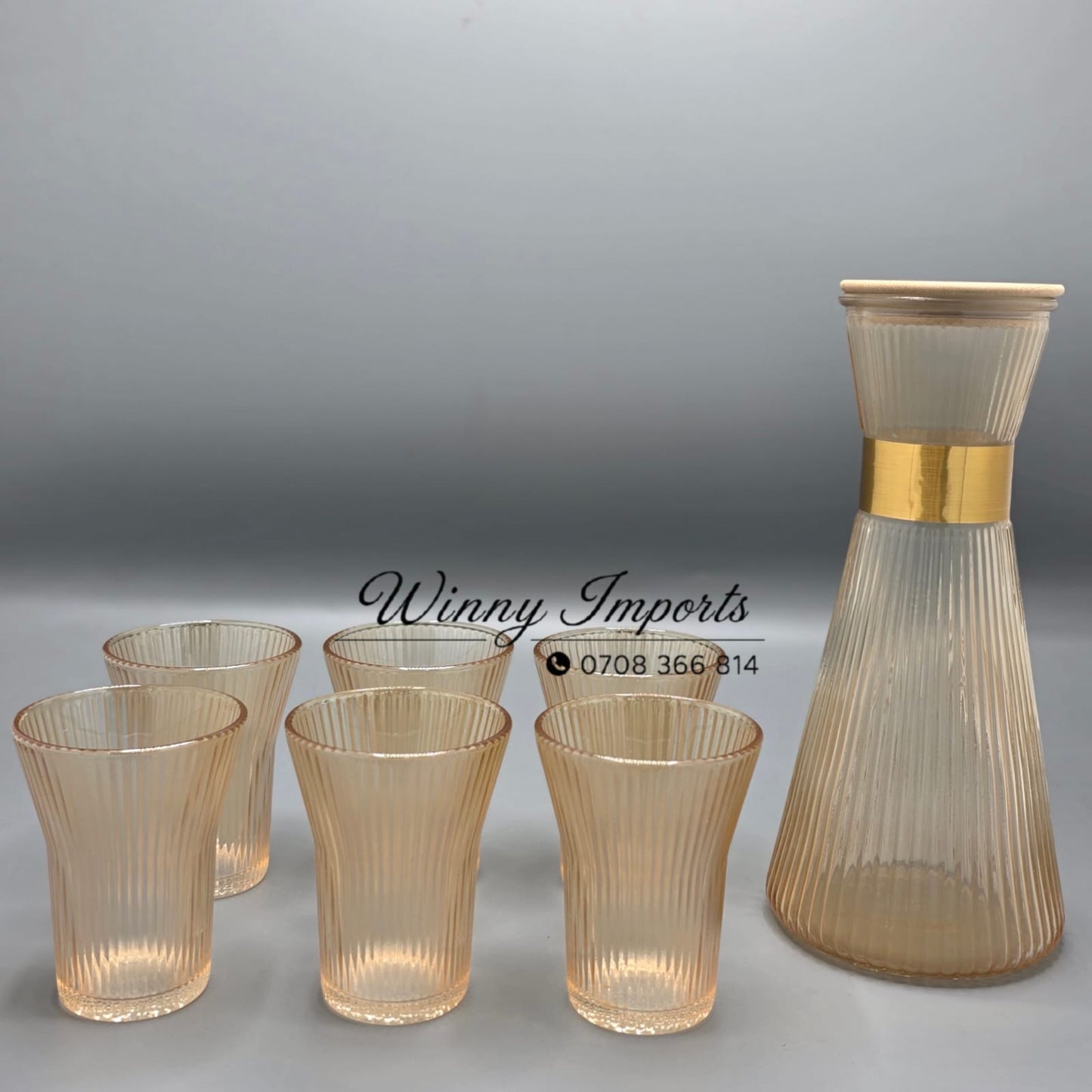 6 glasses with 1 jug