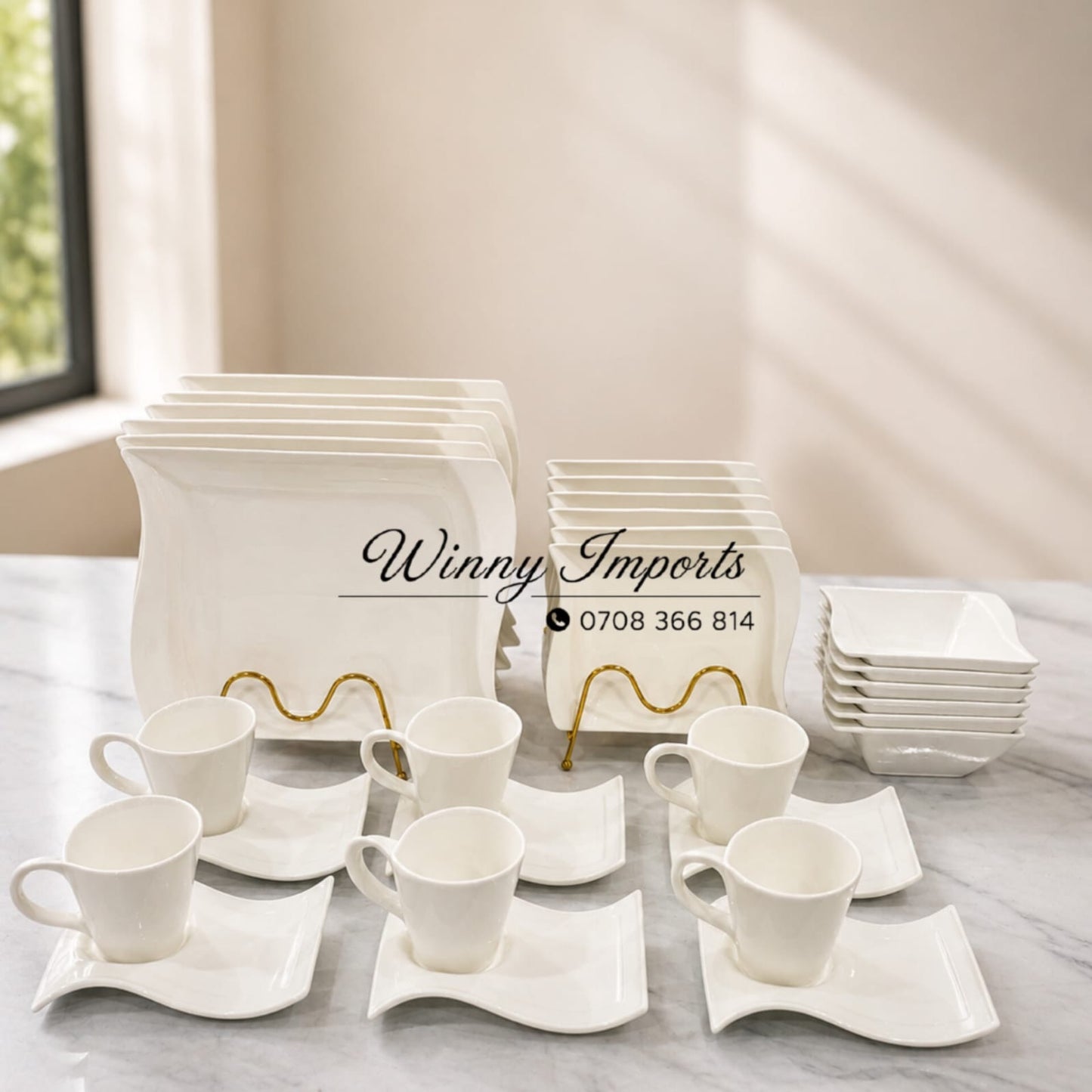 30 pcs wavy dinner set