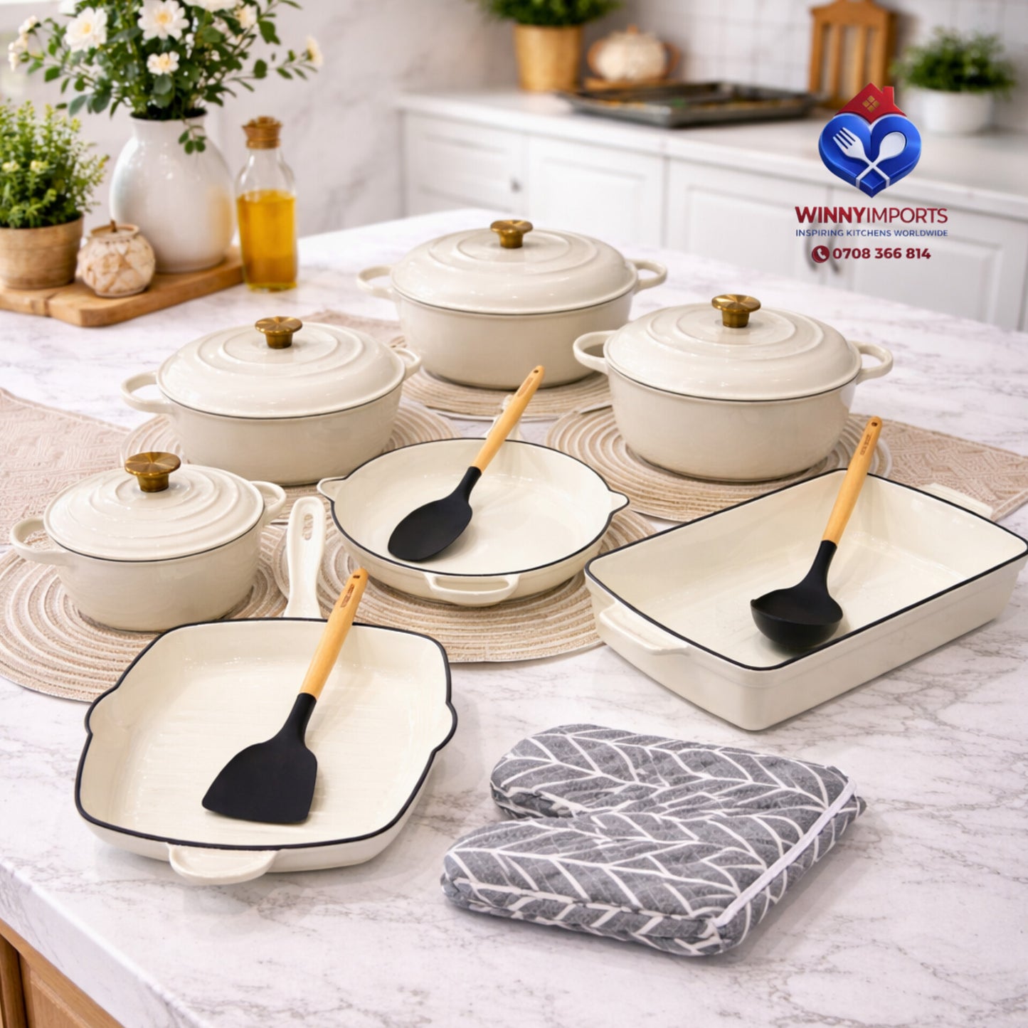 11 Piece Cast Iron Cookware Set