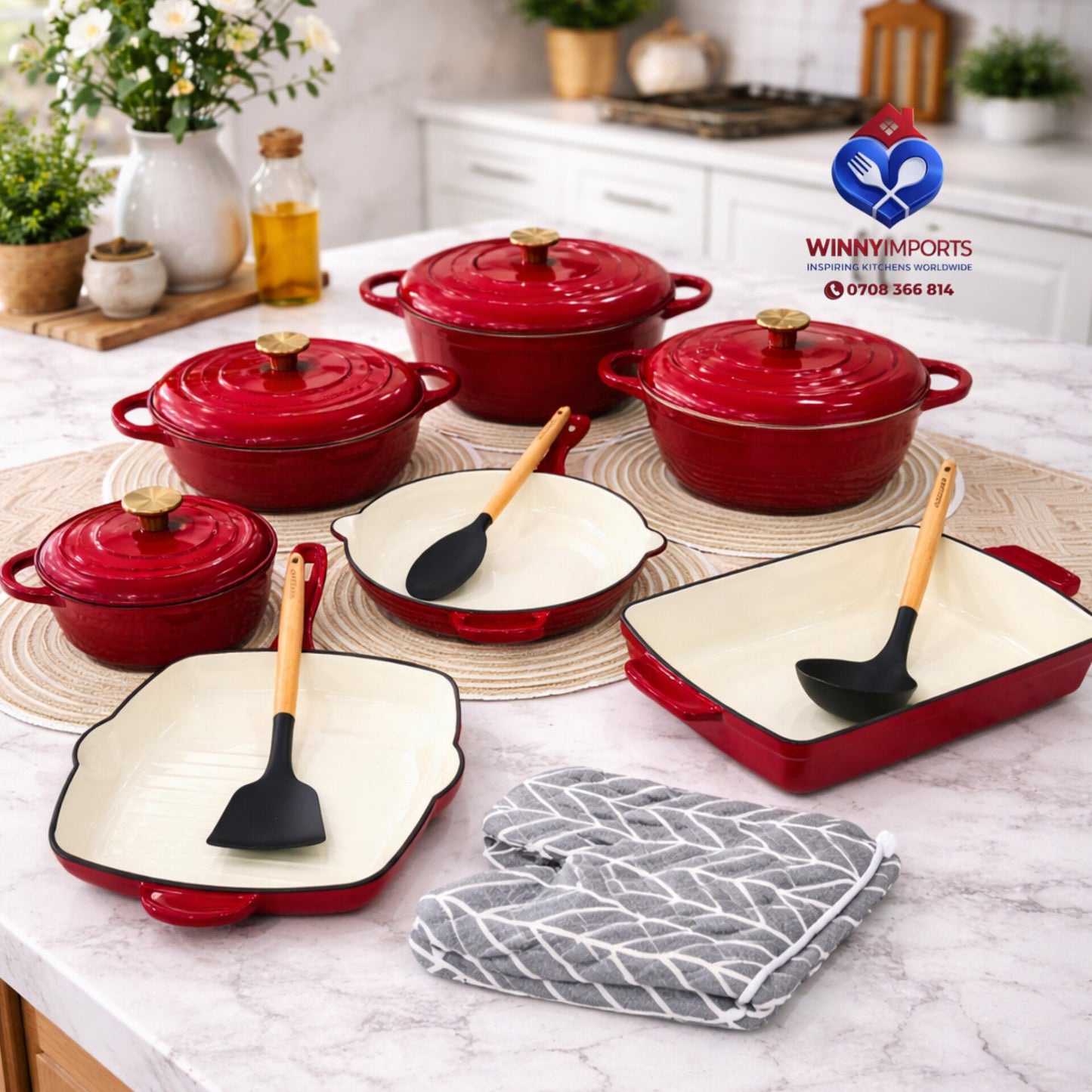 11 Piece Cast Iron Cookware Set