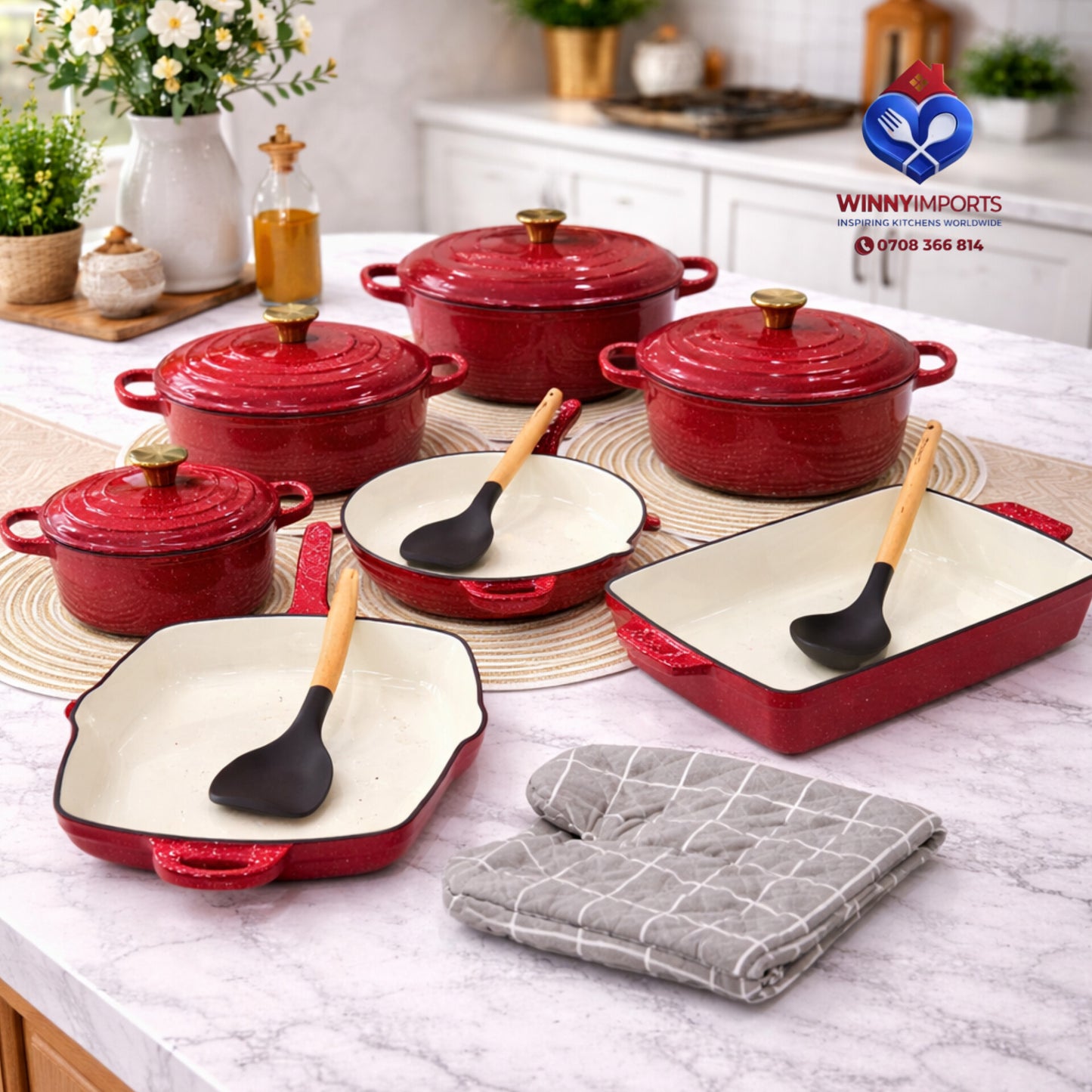 11 Piece Cast Iron Cookware Set