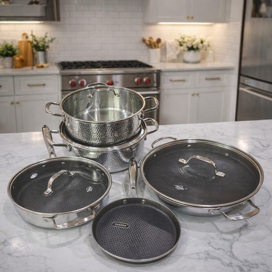 9pcs 3ply stainless steal cookware