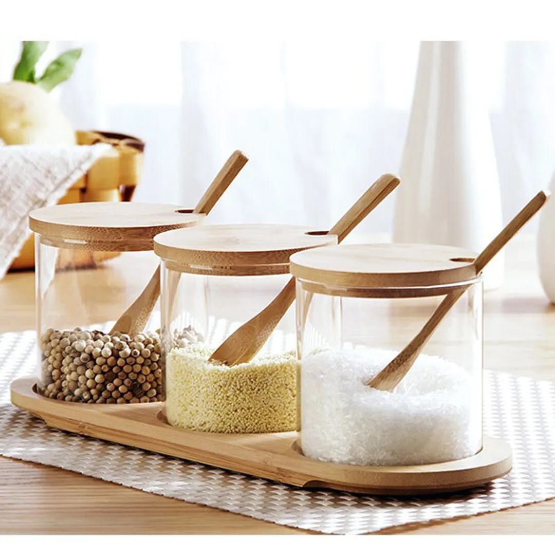 3 pieces spice jars