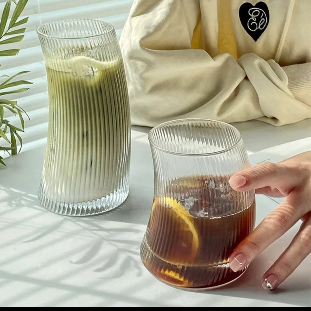 Ribbed wavy glasses 6pcs