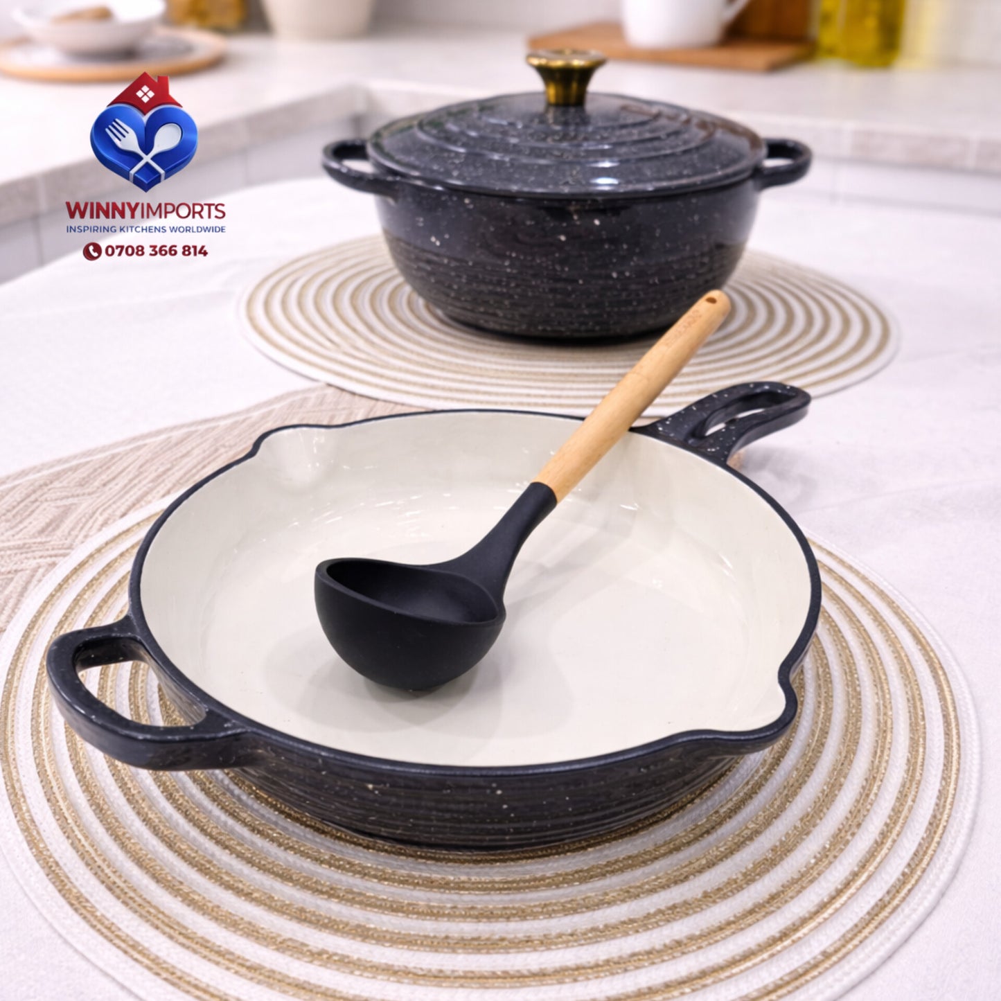 3 pieces cast iron cookware