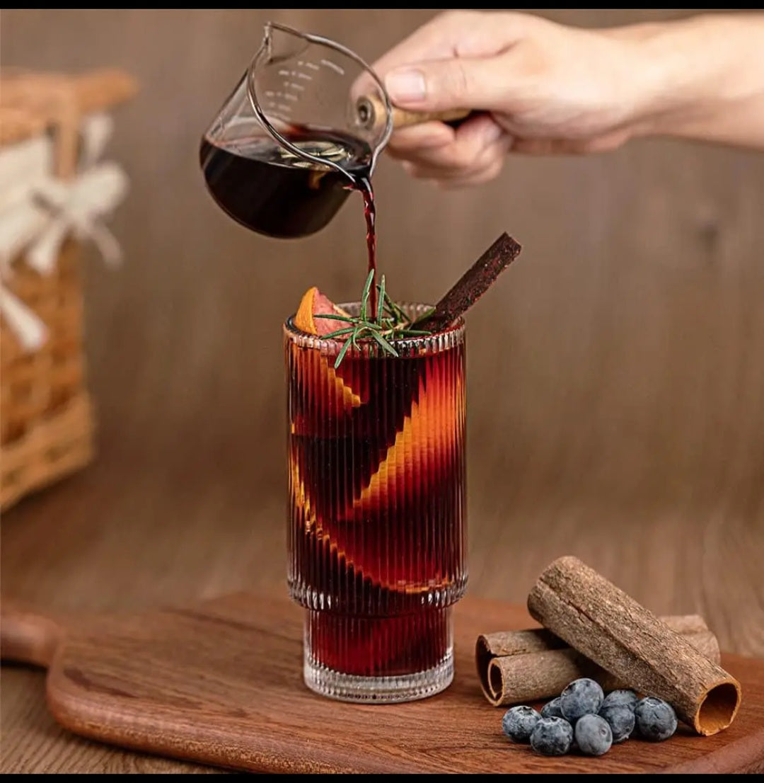 6pcs ribbed glasses