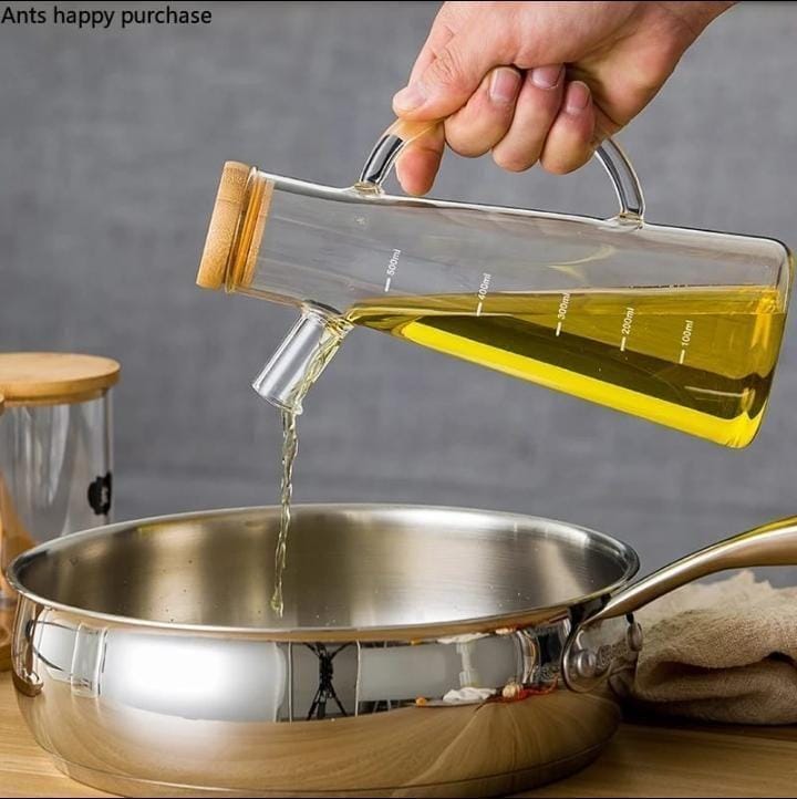 Oil jar with a bamboo lid