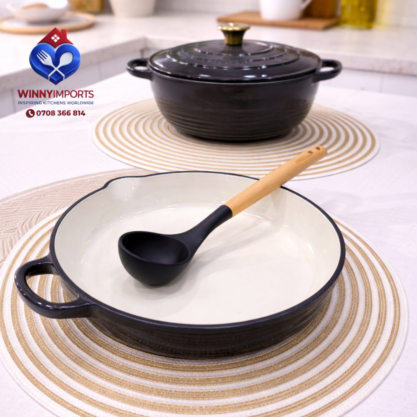 3 pieces cast iron cookware