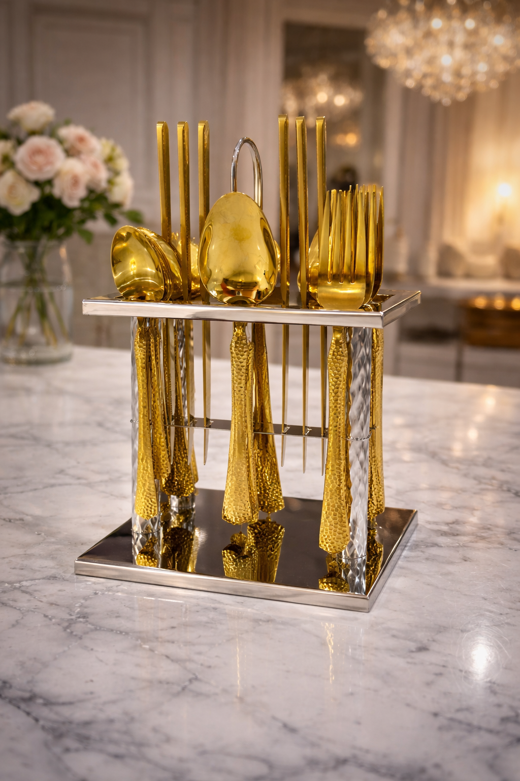 Hammered 24pcs cutlery set