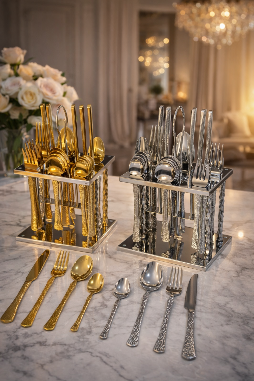 Hammered 24pcs cutlery set