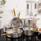 10 pcs 3ply stainless steel cookware
