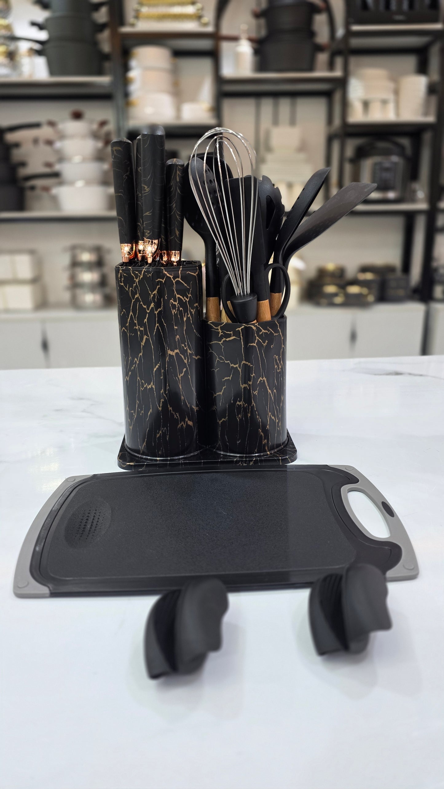 Silicone spoons with knives set