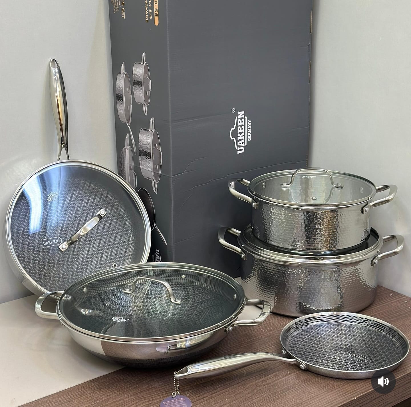 9pcs 3ply stainless steal cookware
