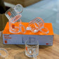 Embossed 6pcs clear mugs