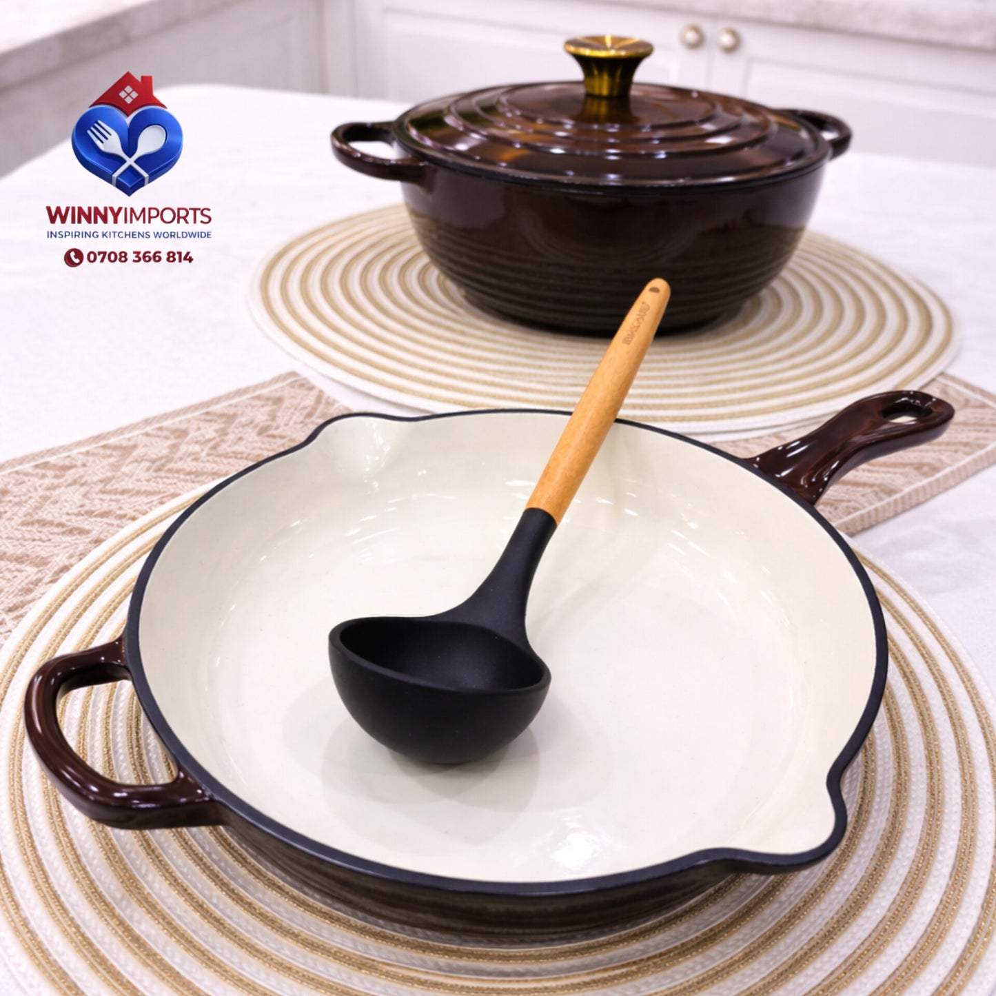 3 pieces cast iron cookware