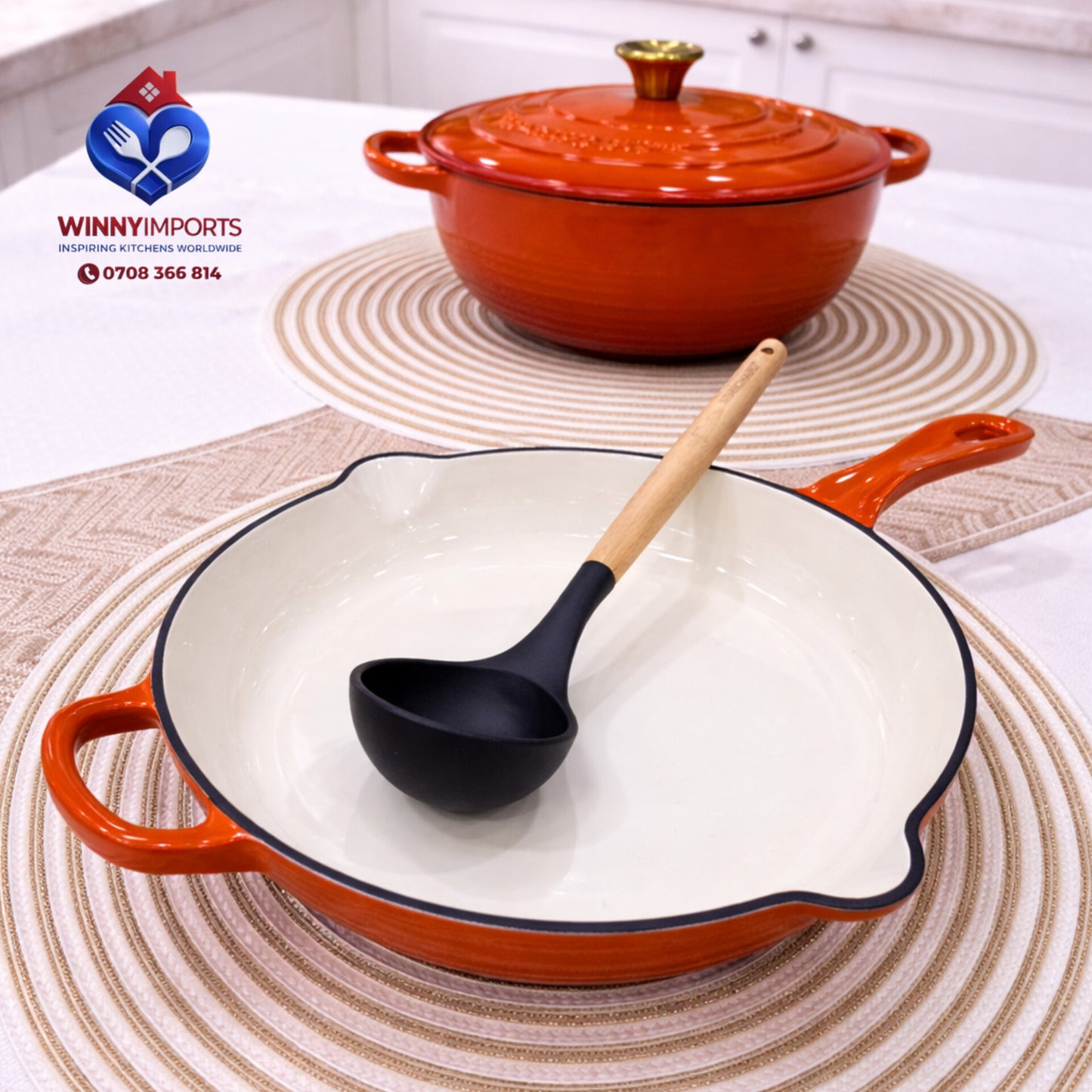 3 pieces cast iron cookware
