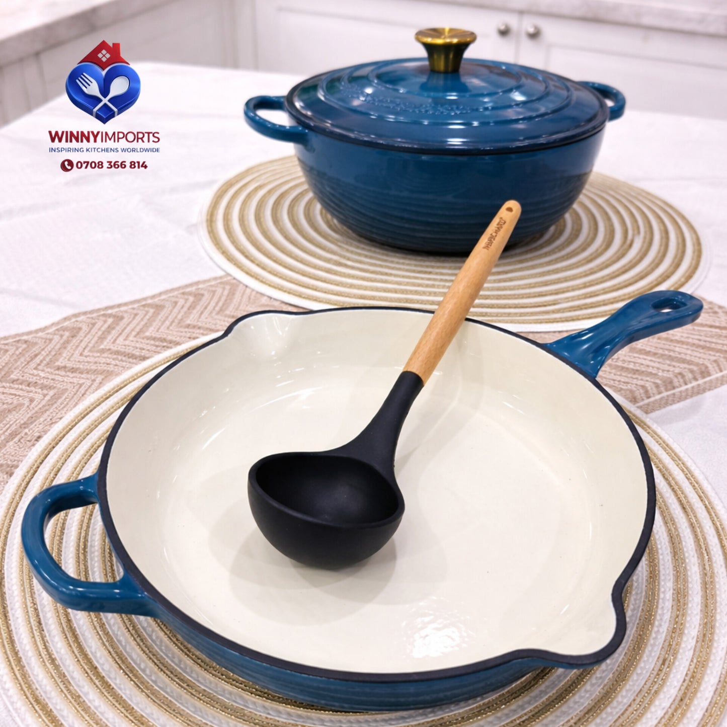 3 pieces cast iron cookware