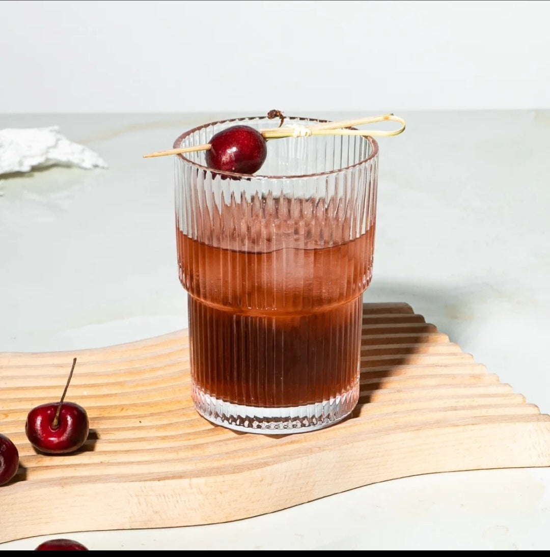 Ribbed short glasses 6pcs