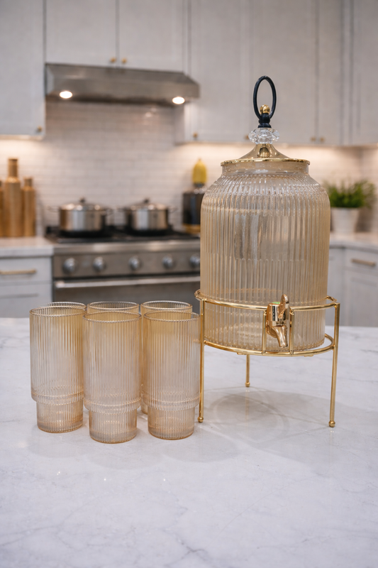 Juice dispenser with 6 glasses