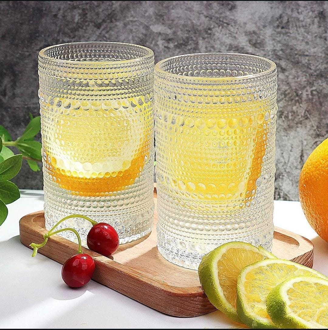 Embossed 6 pieces glasses