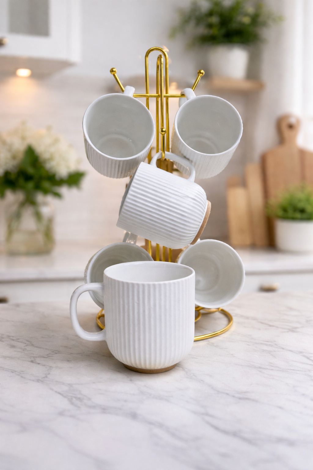 Ribbed 6pcs mug