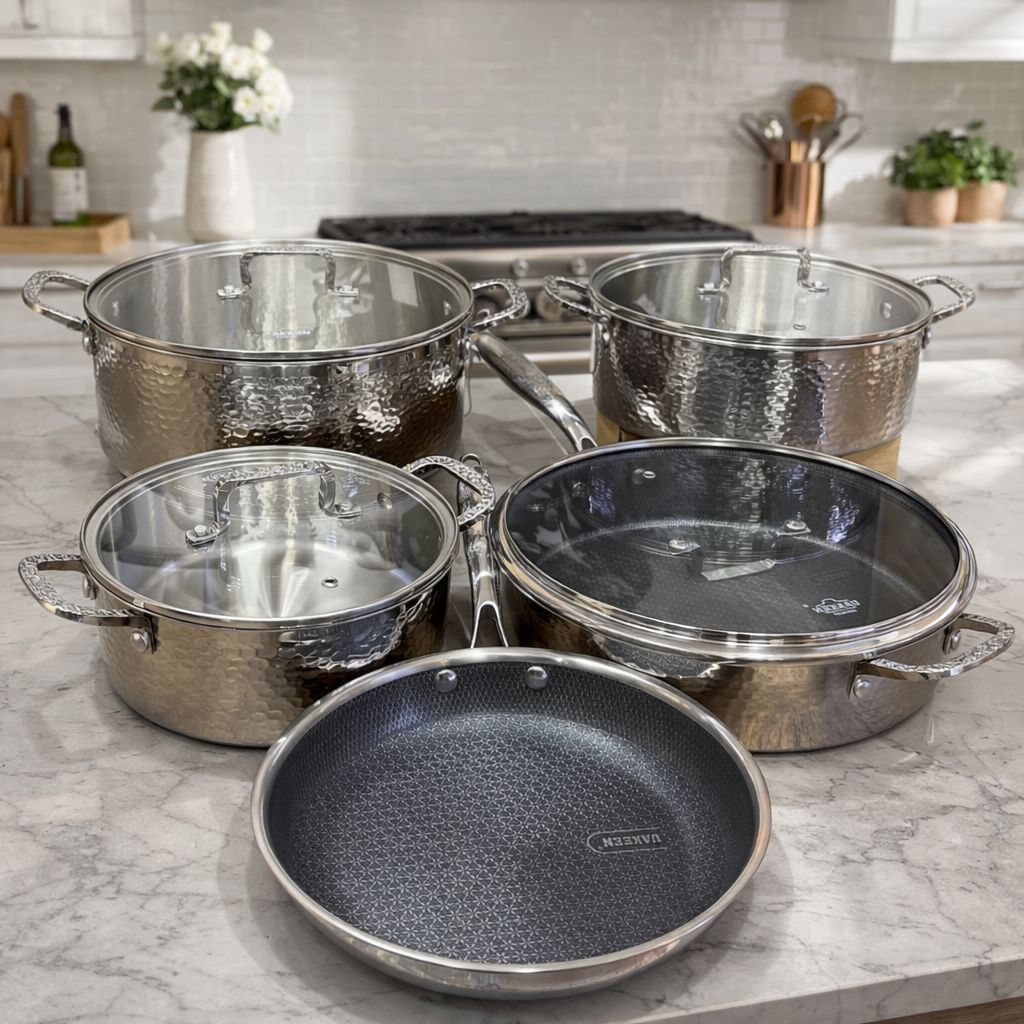 9pcs 3ply stainless cookwares
