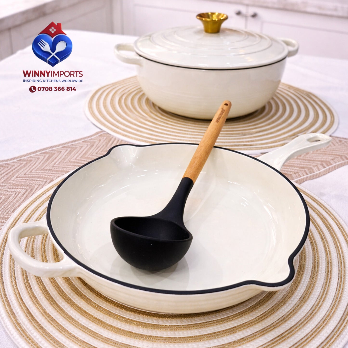 3 pieces cast iron cookware