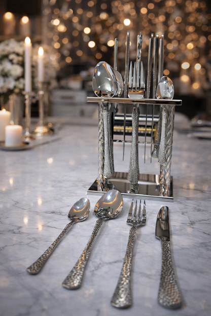 Hammered 24pcs cutlery set