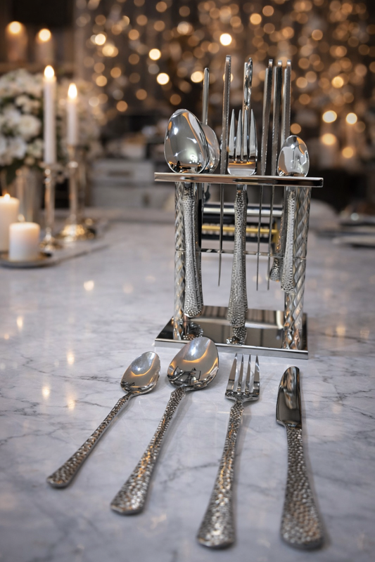 Hammered 24pcs cutlery set
