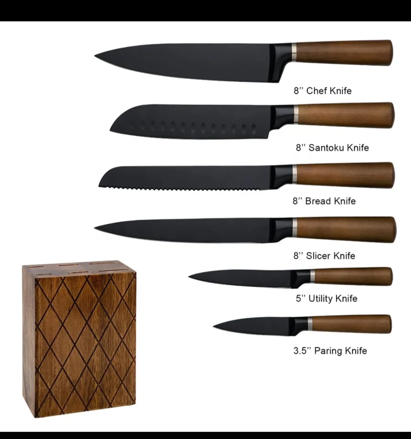 Knives set with a stand