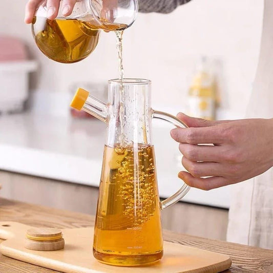 Oil jar with a bamboo lid