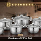 12pieces edenberg stainless cookware